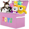 YOLOXO Toy Box Chest, Collapsible Sturdy Storage Bins with Lids, Extra Large Kids Toy Storage Organizer Boxes Bins Baskets for Kids, Boys, Girls, Nursery Room, Playroom, Closet (Classical Pink) by YOLOXO