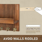Rebee Vision Key Holder Wall Mount with Shelf for Entryway, Retro Brown - Image 3