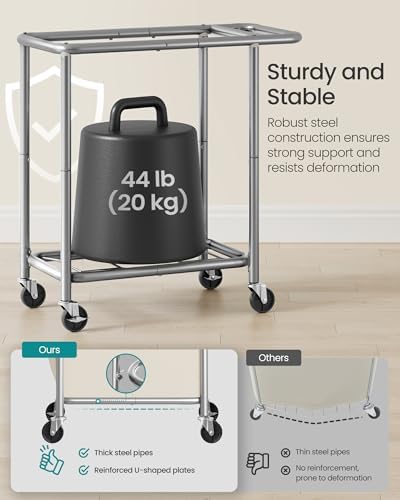 SONGMICS Laundry Basket with Wheels, 2-Section, 37.0 Gallons (140 L) - Image 4
