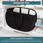 2 Pcs Collapsible Laundry Baskets, Tear Proof Pop Up Laundry Hamper with Dual Handles, Durable Foldable Laundry Basket, Easy to Carry Laundry Hamper for Home, Laundry Room, Bedroom, Dorm, Travel Black - Image 4