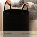 OIAHOMY 100L Nursery Hamper Laundry Basket Laundry Hamper Black - Image 6