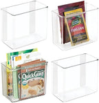 iDesign Adhesive Organizer Bin, Set of 4, Clear by iDesign