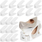 TOPNEW 20 Pack Shoe Slots Organizer Shoe Stacker Space Saver 50% (White) by TOPNEW