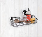 Spectrum Medium Wire Wall Basket Matte Black Rustic Wall Bin, Vintage Wire Basket Wall Mount Hanging Caddy for Kitchen Organization, Wall Mount Storage for Pantry Bathroom Kitchen - Image 2