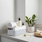 DECOMOMO Small Storage Basket, Closet Storage Bins, Baskets for Organizing Shelves (White Check, Small - 6 Pack) - Image 2