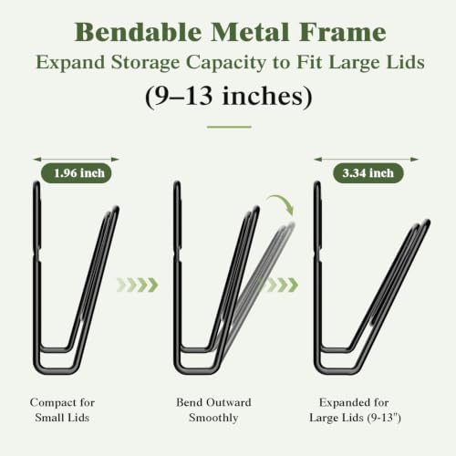 4 Pack Pot Lid Organizer Rack for Cabinet Door, No Drilling - Image 3