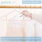 Ultra-Thin Metal Hangers, 100 Pack Non-Slip PVC Coated Space Saving Clothes Hangers for Closet, 16 inch Wide for Suits, Dresses, Jackets（Pink） - Image 4