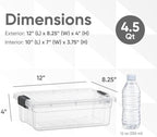Superio 4.5 Quart Clear Plastic Storage Containers with Lids, Stackable Organizer Bins, BPA-Free Storage Boxes for Home, Office, Dorm & Classroom, 36 Pack - Image 2
