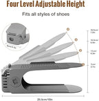Neprock Shoe Slots Organizer, 20 Pack Adjustable Shoe Rack Stacker Storage Space Saver, Double Deck Shoe Rack Holder for Closet Organization (Grey) - Image 3