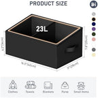 DIMJ Large Closet Shelf Organizer Bins 8 Packs with Handles and Divider, Fabric Trapezoid Storage Baskets, Foldable Clothes Containers Box for Shelf, Towel, Book, Toy, Purse, Hats, Black - Image 3