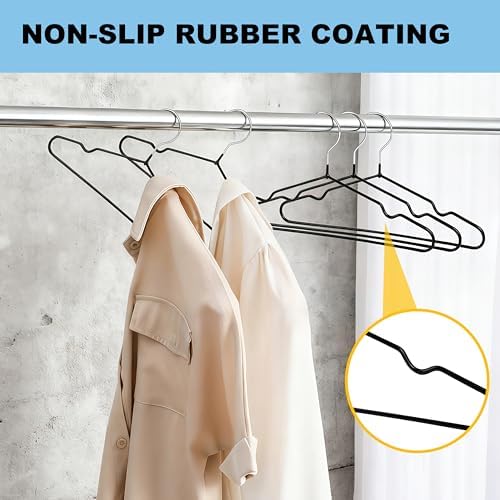 Quality Non-Slip Metal Hangers 50 Pack - Slim Space Saving for Closet - Image 5
