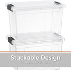 Superio 26.5 Quart Clear Plastic Storage Boxes with Lids, Stackable Organizer Containers, BPA-Free Storage Bins for Home, Office, School & Dorm, 5 Pack - Image 3