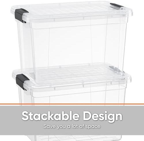Superio 26.5 Quart Clear Plastic Storage Boxes with Lids, Stackable Organizer Containers, BPA-Free Storage Bins for Home, Office, School & Dorm, 1 Pack - Image 3