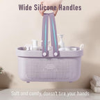 Portable Shower Caddy Basket with Handles Plastic Storage Basket ‌Purple - Image 5
