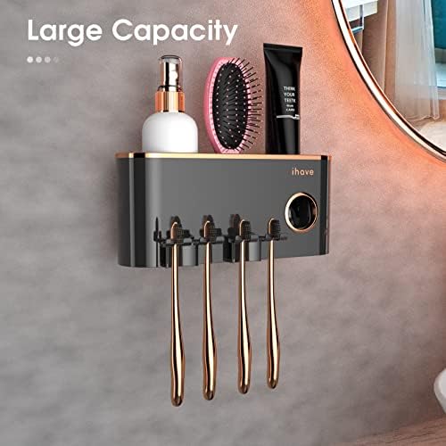 iHave Toothbrush Holders for Bathrooms Wall Mounted with Dispenser & 2 Cups - Image 2