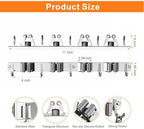 CUXIXA 2 Pack Mop and Broom Holder Wall Mount, Non-slip Broom Hanger Wall Mount, Heavy Duty Mop Broom Organizer for Kitchen Garden Garage Laundry Room Wall Decor Organization and Storage Silver 4R5H - Image 5
