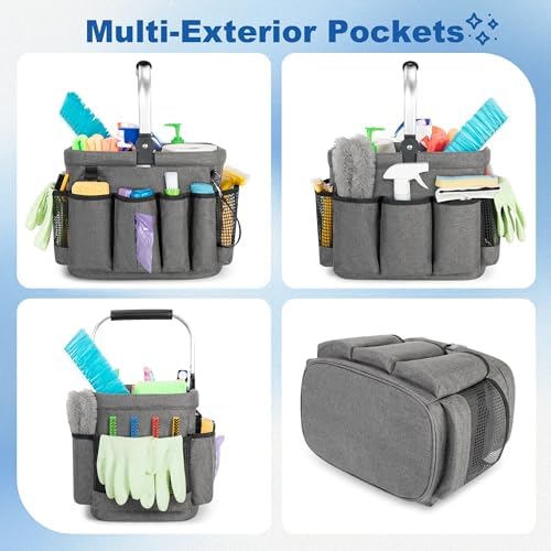 PGmoon Cleaning Caddy Organizer with Handle,Grey - Image 3