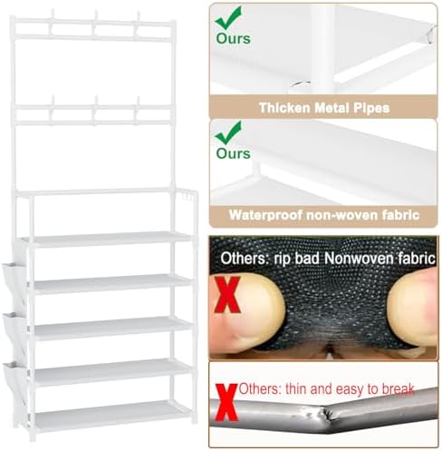 Shoe Rack 5 Tier Shoe Organizer Storage 15-20 Pairs for Closet Entrance - Image 5
