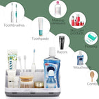 GFWARE Marble Bathroom Countertop Organizer - Detachable 7 Slots Kids Electric Toothbrush and Toothpaste Holde Drainage for Bathroom Accessories Organization Counter Vanity Storage, Grey - Image 5