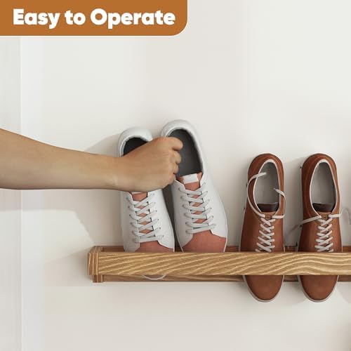 Nisorpa 30 Inch Rustic Burnt Wood Hanging Shoe Rack, Set of 4 - Image 7