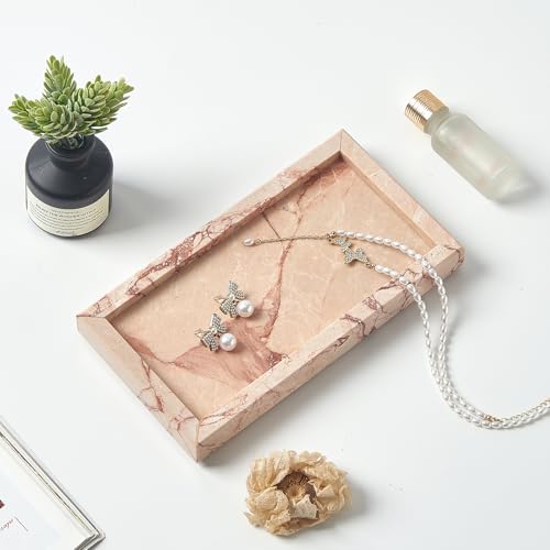 Natural Small Marble Vanity Tray, Stone Organizer for Bathroom & Kitchen - Image 6