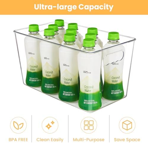 YIHONG 8 Pack Clear Storage Bins, Pantry Organizer Bins with Handle, XL - Image 4