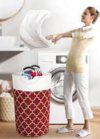 Fabspace Large Laundry Basket Laundry Hamper Bag Washing Bin Clothes Bag Collapsible Tall with Handles Waterproof Travel Bathroom College Essentials Storage for College Dorm, Family, 82L (Red) - Image 6