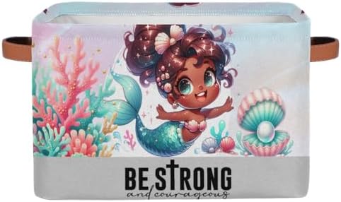 Mermaid Girl Storage Basket Toy Storage Bins Collapsible Cube Organizer by hongjinglin