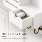 FifthQuarter Key and Mail Holder Wall Mount with Drawer and 6 Sturdy Hooks - Image 4