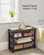 SONGMICS Bamboo Shoe Bench with Seat, 11.3 x 27.6 x 20.5 Inches - Image 5