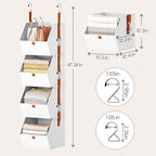 Homsorout Hanging Closet Organizer 4 Tier - Clothes Hanging Shelves, Space-Saving Closet System, Fabric Storage Bins Bedroom Organization, Collapsible Baskets for Home, Dorm, Rv, White, 8 Pack - Image 3