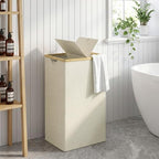 efluky Double Laundry Hamper with Lid and 2 Removable Bags, Beige - Image 6