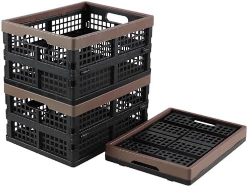 Collapsible Storage Crates, 15 L Plastic Foldable Bins, Set of 3 by Melontray