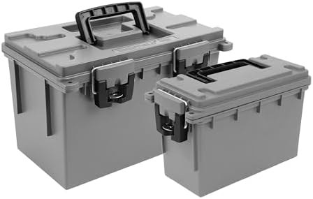 Sheffield Ammo Box Made in USA, Stackable Lockable Ammo Storage Box, Gray by Sheffield