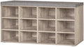 DINZI LVJ Shoe Storage Bench with Cushion, 40.9" Cubby Shoe Rack, 12-Cubby by DINZILVJ