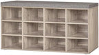 DINZI LVJ Shoe Storage Bench with Cushion, 40.9" Cubby Shoe Rack, 12-Cubby by DINZILVJ