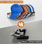 KEETDY Metal Hat Racks for Wall Baseball Cap Organizer Fit 48 Caps Holder, 2 Packs Sturdy Wall Mounted Hat Storage Organizer, Brown - Image 4