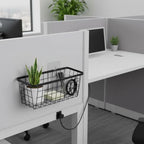 2 Pack Hanging Wall Basket Organizer Over the Cabinet Door Wire Baskets for Organizing -Space-Saving Hanging Baskets for Organizing Wall Mount Storage,No Drilling Adhesive Wall Storage Basket, Black - Image 7