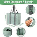 VENO 4 Pack Large Grocery Bag Reusable Shopping Bags with Hard Bottom - Image 3