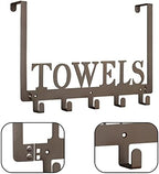 Towel Hooks for Bathroom Over the Door Hooks Wall Mount Rack Holder, Heavy Duty Robe Hooks Hanger for Metal Sandblasted Organizer for Towel Clothes Bag Robe(Coffee) - Image 6