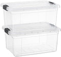 Superio 11 Quart Clear Plastic Storage Boxes with Lids, Stackable Organizer Containers, BPA-Free Storage Bins for Home, Office, School & Dorm, 2 Pack by Superio