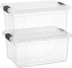 Superio 11 Quart Clear Plastic Storage Boxes with Lids, Stackable Organizer Containers, BPA-Free Storage Bins for Home, Office, School & Dorm, 2 Pack by Superio