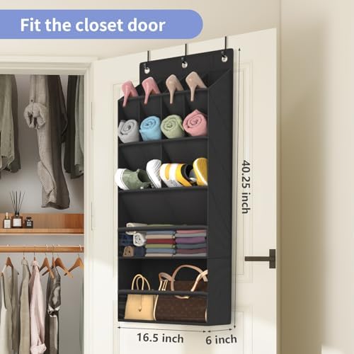 2 Pack Over the Door Shoe Organizers, Hanging Shoe Organizers Large Pockets - Image 6