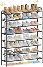 ENJOYBASICS 8 Tier Expandable Shoe Rack, Tall Metal Shoes Organizer, Black by ENJOYBASICS