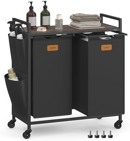 VASAGLE Laundry Hamper 2 Section, Laundry Sorter, 26.4 Gal. (100 L) by Unknown