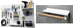 Wall Control Pegboard Organizer 4 ft. Metal Pegboard Standard Tool Storage Kit & Pegboard Paper Towel Holder and Dowel Rod Pegboard Shelf Assembly for Pegboard and Slotted Tool Board – White by Wall+Control