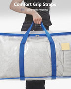 Heavy Duty Moving Bags Heavy Duty Extra Large, Premium Storage Bags with Durable Zippers, Reinforced Handles, Moving Supplies for Clothes, Bedding, College Dorm Essentials, 8 Pack Clear Blue - Image 7
