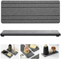 Razborci 2PCS Diatomite Quick Stone Drying Tray Mat For Bathroom & Kitchen Counter, Instant Dry Water Absorbent Drink Bar Coaster,Vanity Sink Caddy Organizer,Dish Soap Sponge Holder, Dark Gray,9"x3.5" by Razborci