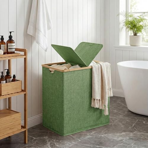 efluky Double Laundry Hamper with Lid and 2 Removable Bags, Sage Green - Image 7