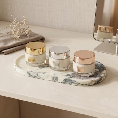 YKAJO Calacatta Viola Oval Marble Tray, 11.8x5.9 Vanity Perfume Organizer - Image 5